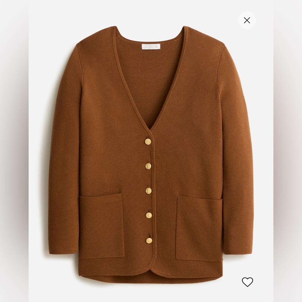 Giselle V-neck sweater-blazer, Heather Walnut, Size M - Excellent condition